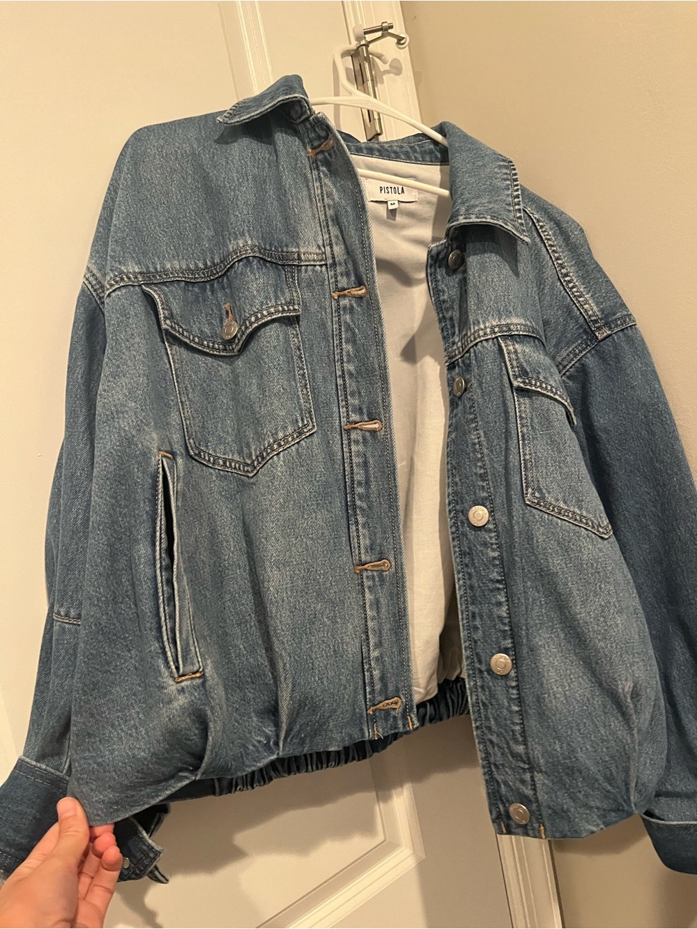pistola Light Wash Blue Denim Trucker Jacket